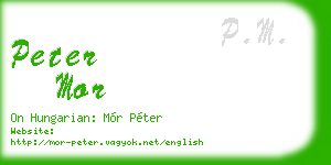peter mor business card